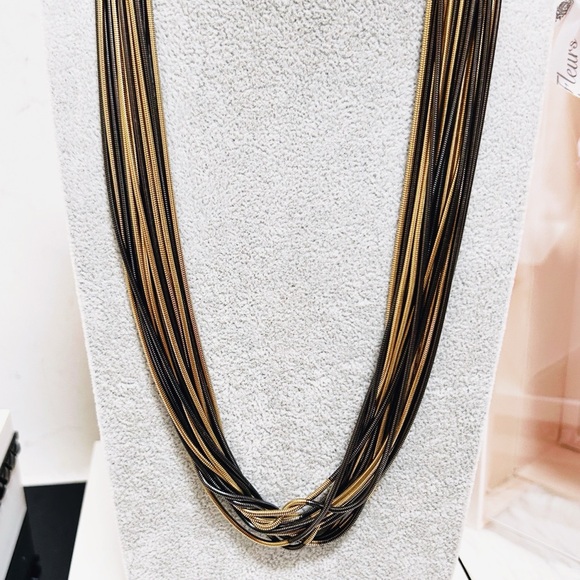 Authentic Chanel Ultra RARE Runway “Liquid Gold” Multi Snake Chain Necklace - Picture 9 of 11